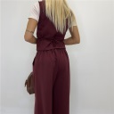 completo con pantalone palazzo e gilet incrociato couple